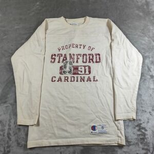 Vintage Champion Stanford Shirt Mens Small Cardinal Long Sleeve Football NCAAs
